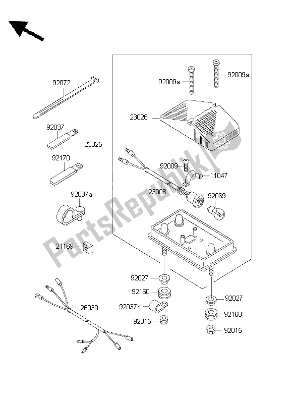 Todas las partes para Luz De La Cola de Kawasaki KLX 300R 2001