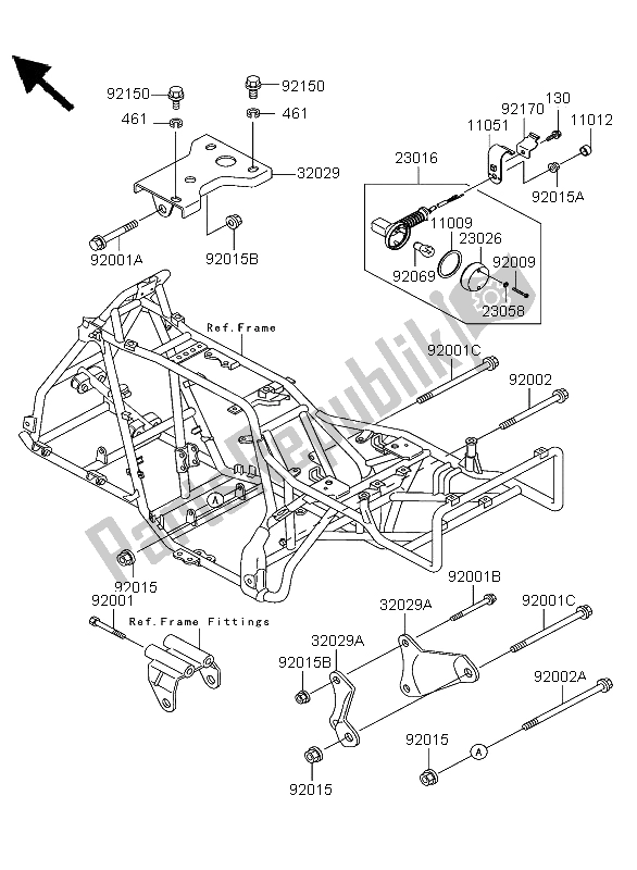 Tutte le parti per il Supporto Del Motore del Kawasaki KLF 300 4X4 2004