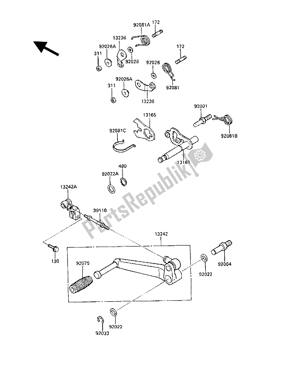 Todas las partes para Mecanismo De Cambio De Marcha de Kawasaki GPZ 1000 RX 1988