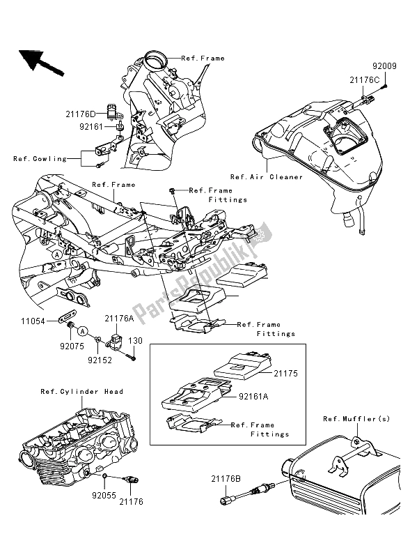 All parts for the Fuel Injection of the Kawasaki Versys 650 2008