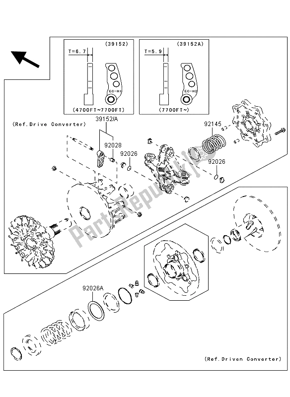 All parts for the Optional Parts (converter) of the Kawasaki KVF 360 4X4 2008