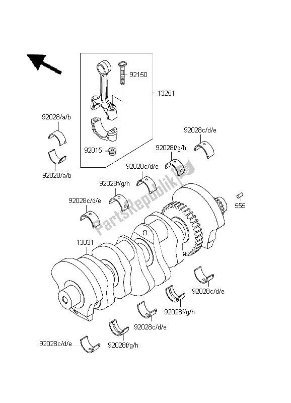 Todas as partes de Virabrequim do Kawasaki Ninja ZX 7R 750 1999