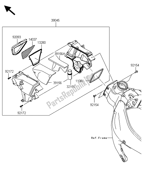 Tutte le parti per il Condotto Dell'aria del Kawasaki Ninja ZX 6R ABS 600 2013