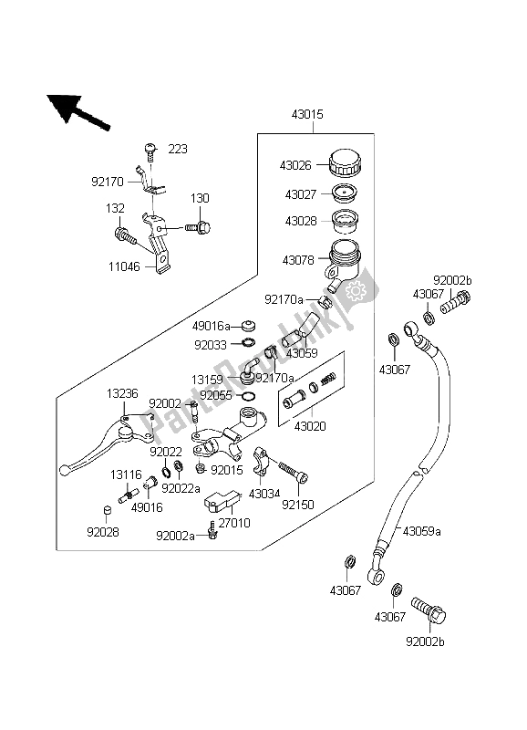 Todas las partes para Cilindro Maestro Del Embrague de Kawasaki Ninja ZX 7R 750 1999