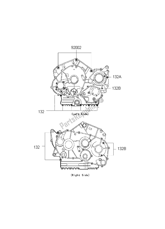 All parts for the Crankcase Bolt Pattern of the Kawasaki VN 800 Drifter 1999