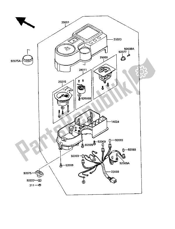 All parts for the Meter(s) of the Kawasaki KLR 500 1987