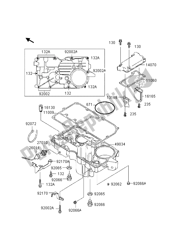 Todas las partes para Tapa Del Respiradero Y Cárter De Aceite de Kawasaki GPZ 1100 1995