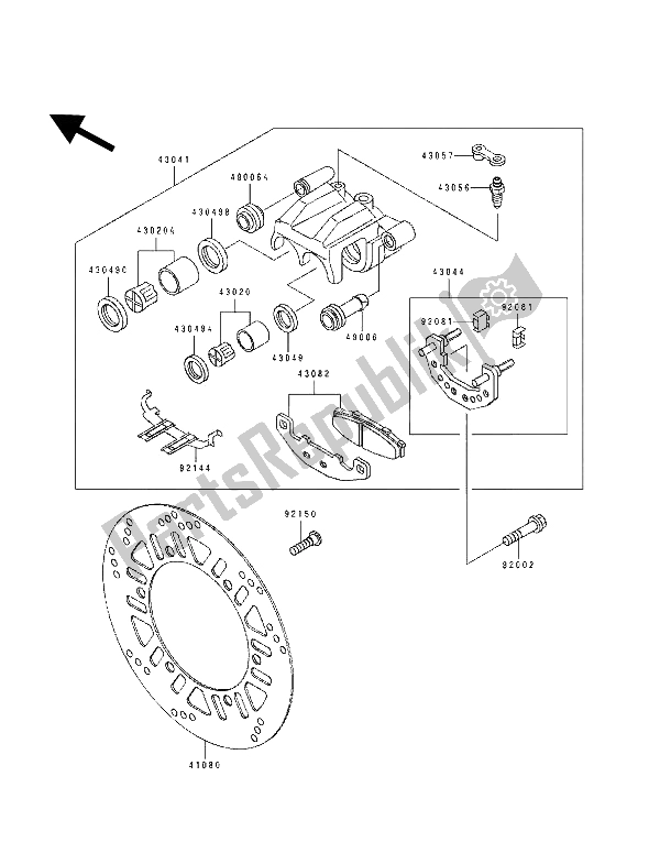 Tutte le parti per il Freno Anteriore del Kawasaki ZZ R 250 1994