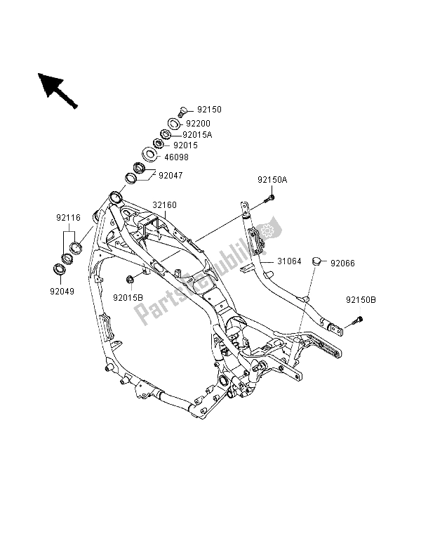All parts for the Frame of the Kawasaki VN 1500 Classic 1999