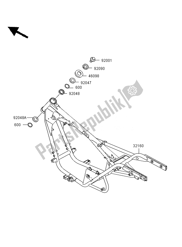 Todas las partes para Marco de Kawasaki Eliminator 125 2007