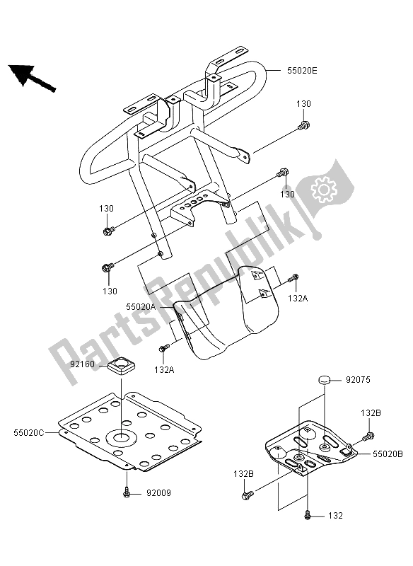 All parts for the Guard of the Kawasaki KVF 360 2009