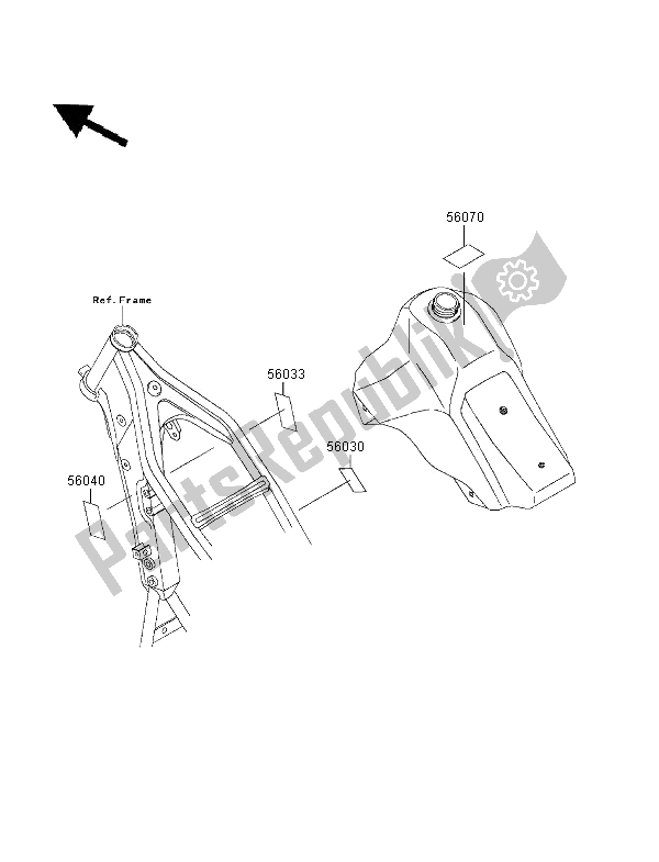 All parts for the Labels of the Kawasaki KLX 650R 2001