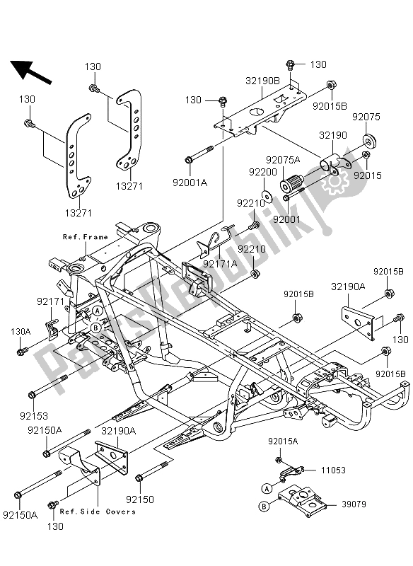 Tutte le parti per il Supporto Del Motore del Kawasaki KVF 360 2006