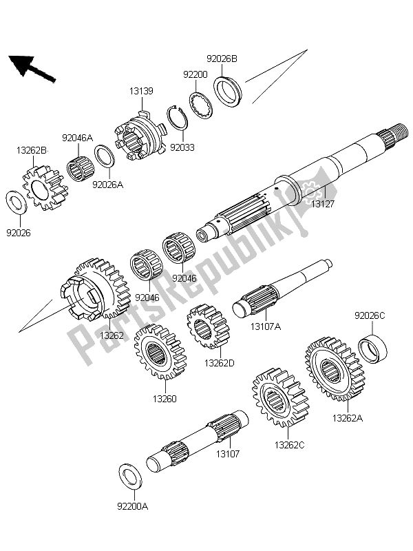 Tutte le parti per il Trasmissione del Kawasaki KFX 700 2009