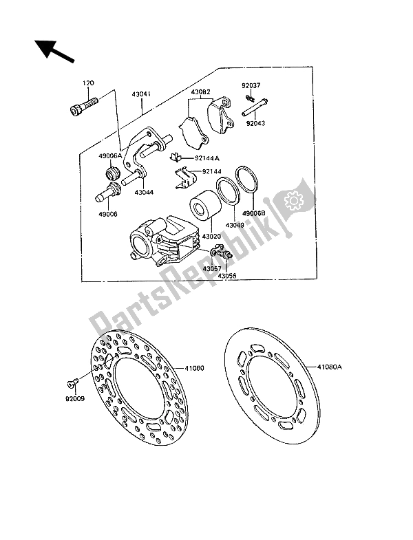 Todas las partes para Freno Frontal de Kawasaki KX 125 1988