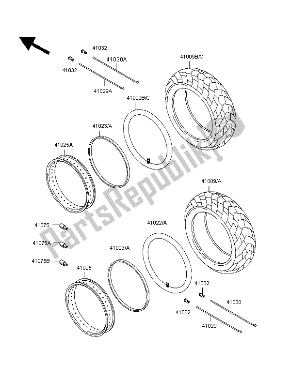 All parts for the Tires of the Kawasaki VN 800 Classic 1997
