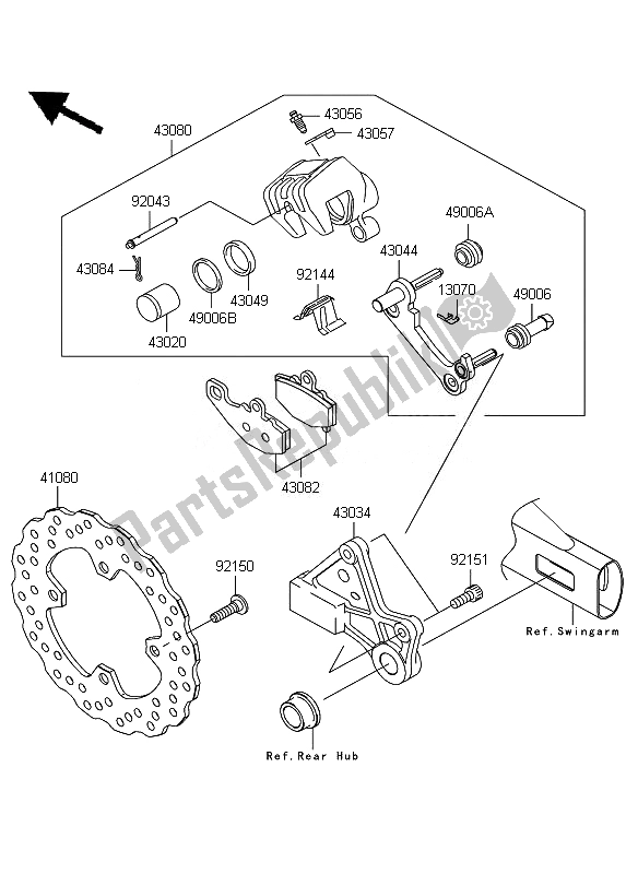 Todas las partes para Freno Trasero de Kawasaki ER 6F 650 2010