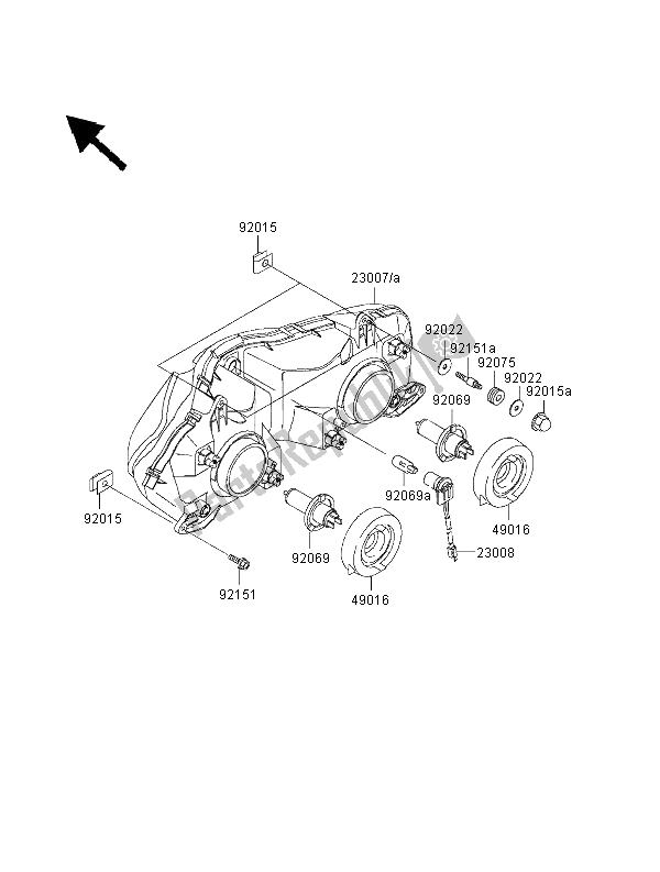 Toutes les pièces pour le Phare du Kawasaki Ninja ZX 9R 900 2000