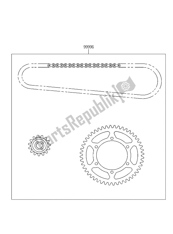 Alle onderdelen voor de Kettingset van de Kawasaki ZZR 600 2005