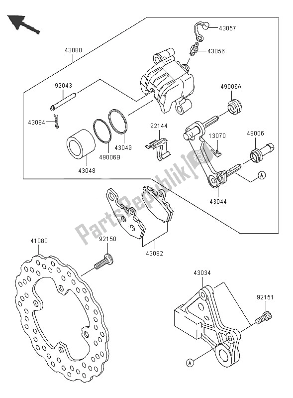 Todas las partes para Freno Trasero de Kawasaki Ninja ZX 10R 1000 2005