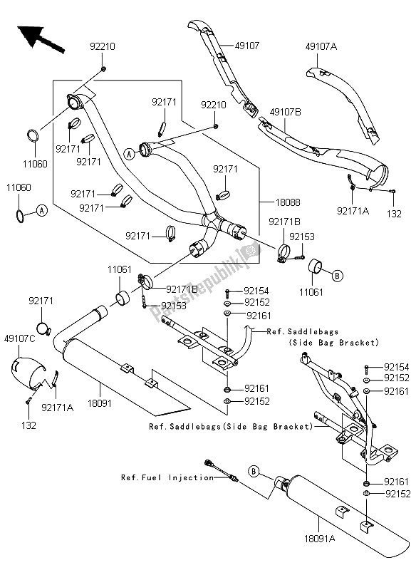 Tutte le parti per il Silenziatore del Kawasaki VN 1700 Classic Tourer 2009