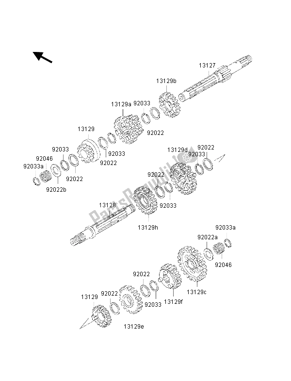 Wszystkie części do Przenoszenie Kawasaki KLF 300 4X4 2002