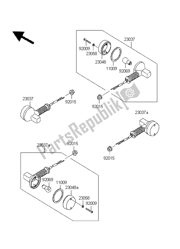 Tutte le parti per il Indicatori Di Direzione del Kawasaki KLR 650 1999