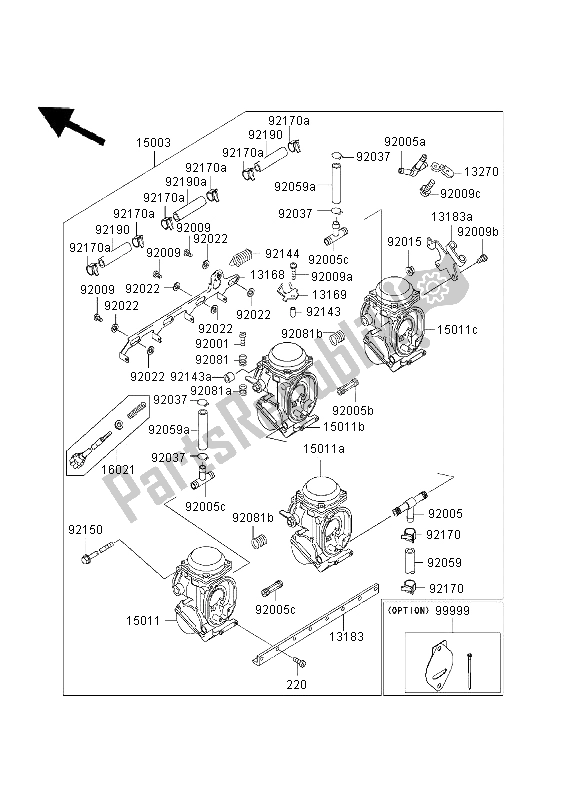Todas las partes para Carburador de Kawasaki ZZR 600 2003
