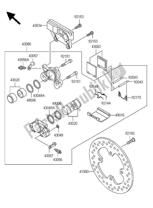 Todas las partes para Freno Trasero de Kawasaki Ninja ZX 12R 1200 2006