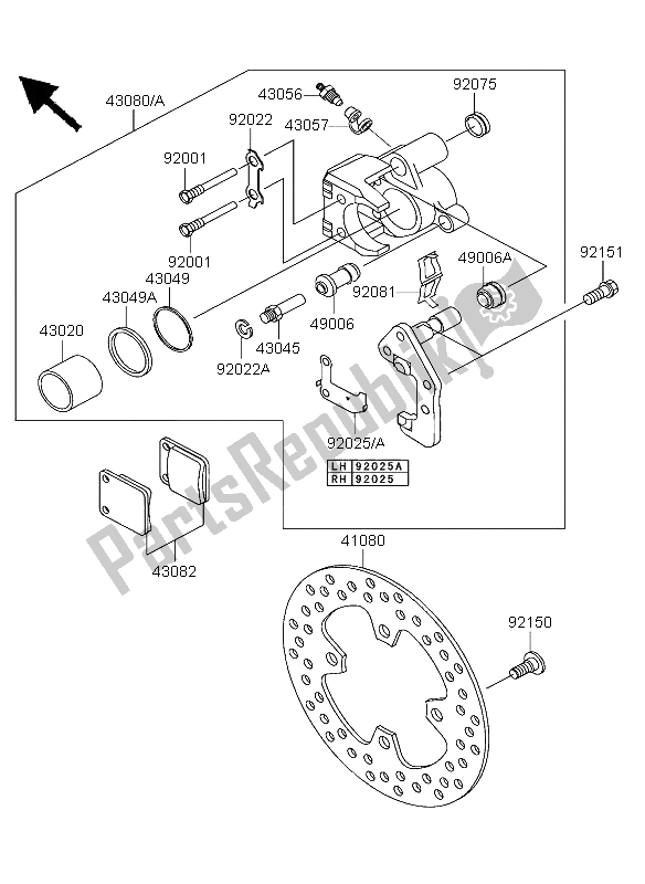 Toutes les pièces pour le Frein Avant du Kawasaki KVF 360 4X4 2004