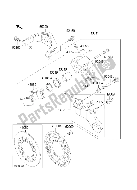 Tutte le parti per il Freno Posteriore del Kawasaki KX 500 2002