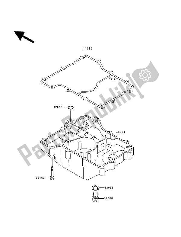 All parts for the Oil Pan of the Kawasaki Ninja ZX9R 900 1994