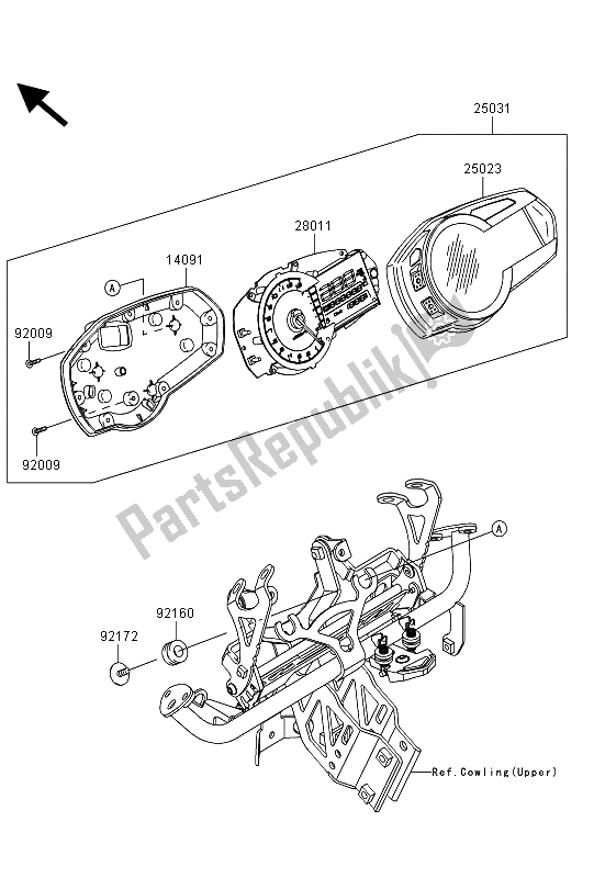All parts for the Meter(s) of the Kawasaki Z 1000 SX 2013