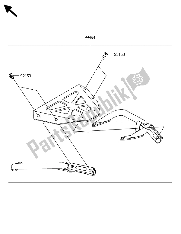 All parts for the Accessory (top Case Stay) of the Kawasaki Versys 1000 ABS 2014