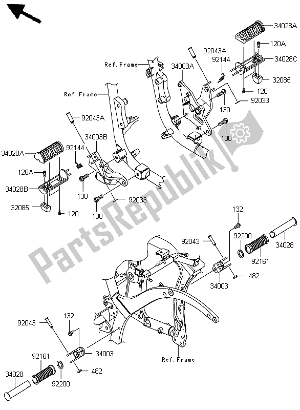 All parts for the Footrests of the Kawasaki VN 900 Custom 2012