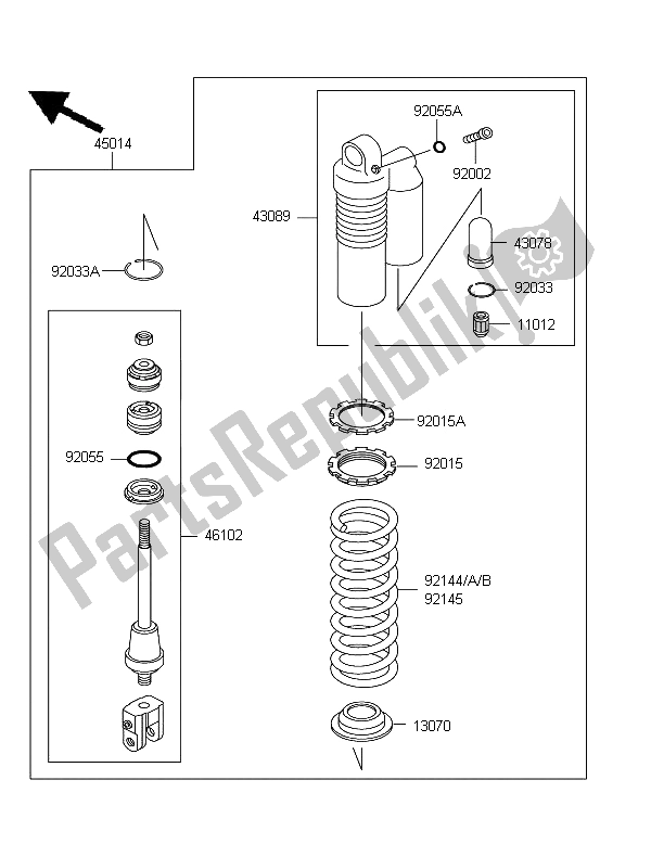 Tutte le parti per il Ammortizzatore del Kawasaki KX 85 SW LW 2006
