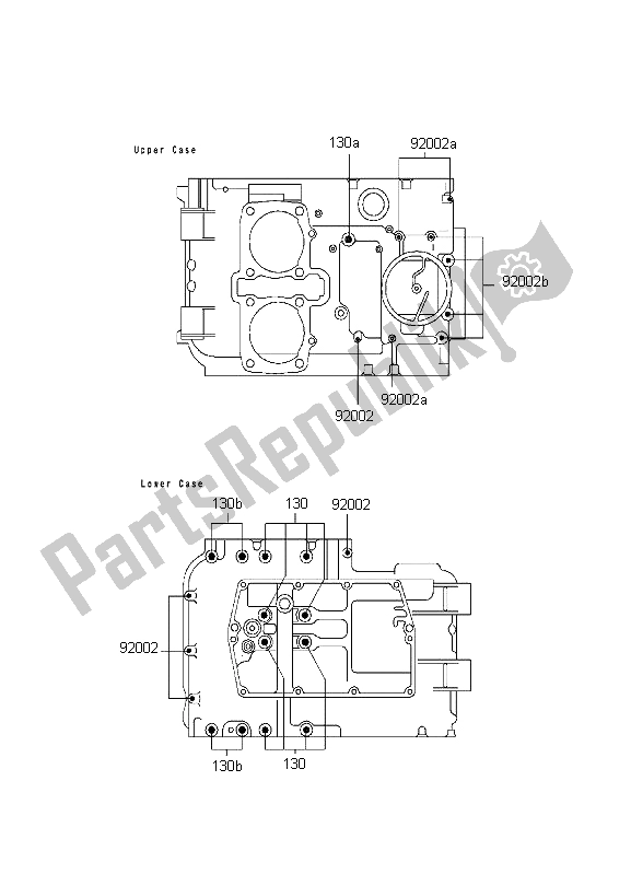 All parts for the Crankcase Bolt Pattern of the Kawasaki KLE 500 1996