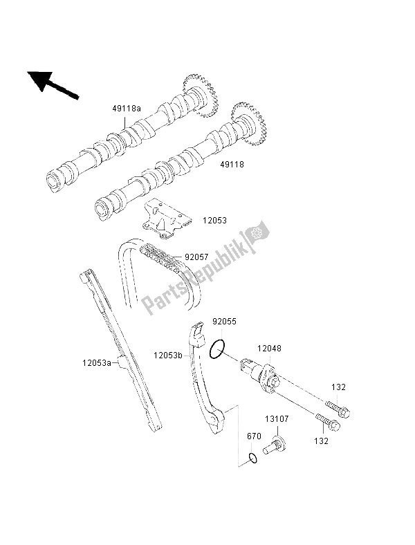 Todas as partes de árvore De Cames E Tensor do Kawasaki Ninja ZX 6R 600 2002