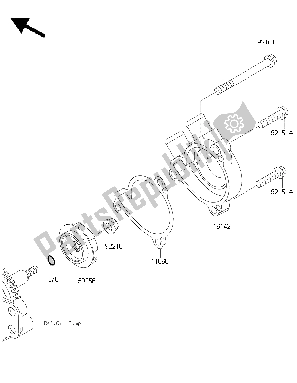 Tutte le parti per il Pompa Dell'acqua del Kawasaki KLX 250 2015