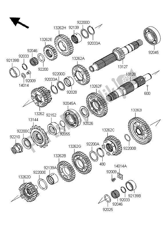 Todas las partes para Transmisión de Kawasaki ER 6F ABS 650 2009