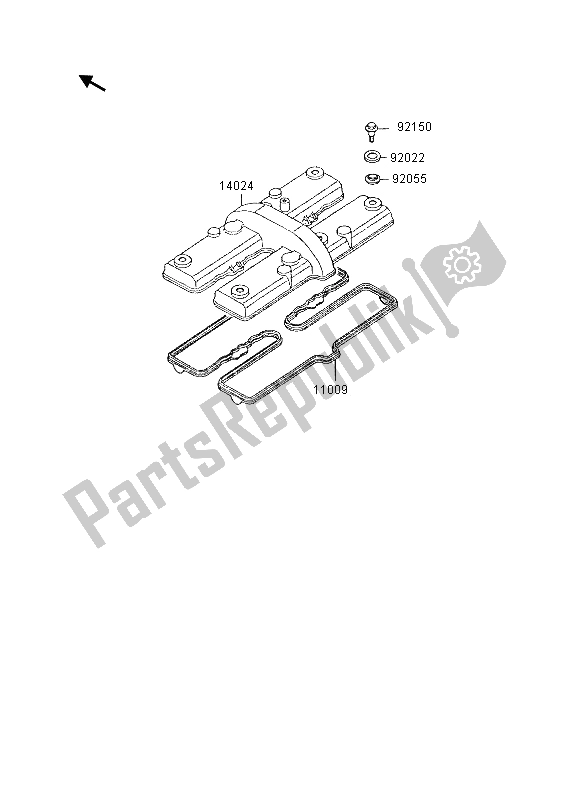 Tutte le parti per il Coperchio Della Testata del Kawasaki GPX 600R 1995