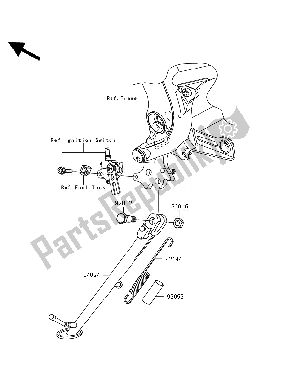 All parts for the Stand of the Kawasaki ER 6N ABS 650 2007