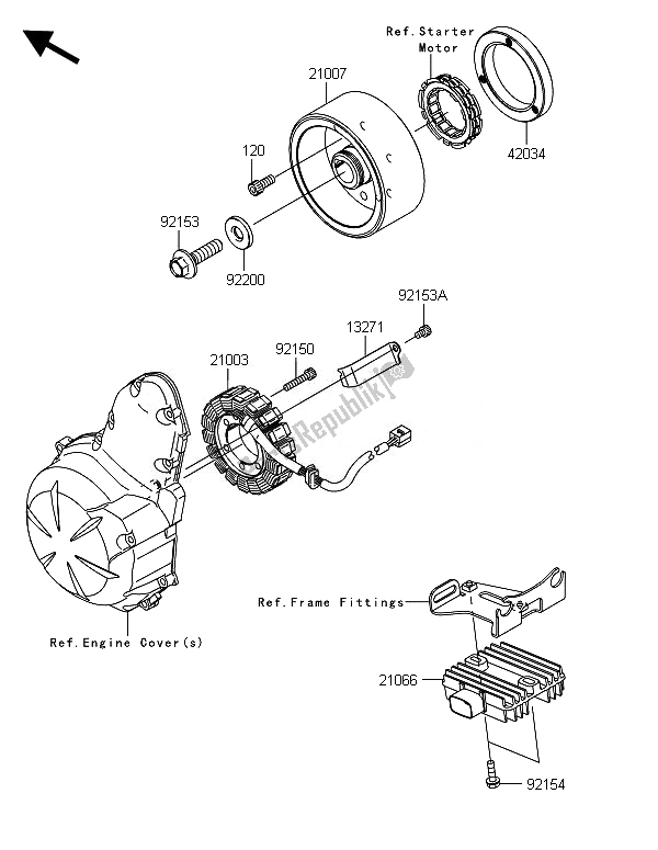 Todas las partes para Generador de Kawasaki ER 6F ABS 650 2014