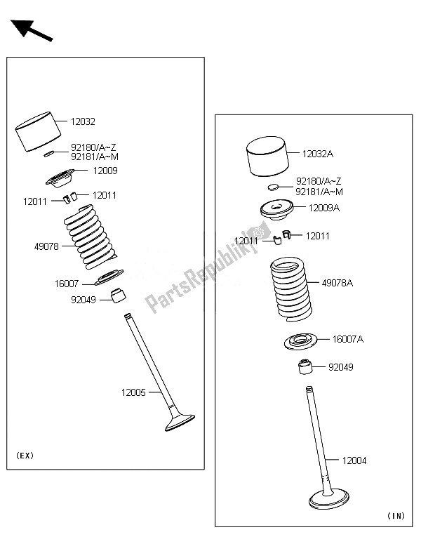 All parts for the Valve(s) of the Kawasaki Ninja ZX 10R ABS 1000 2014