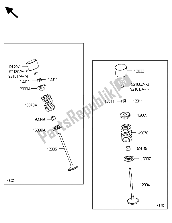 Tutte le parti per il Valvola (s) del Kawasaki Ninja ZX 6R ABS 600 2013