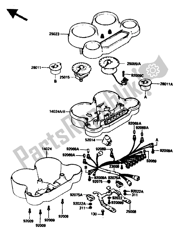 Todas as partes de Metro do Kawasaki GPZ 750R 1985