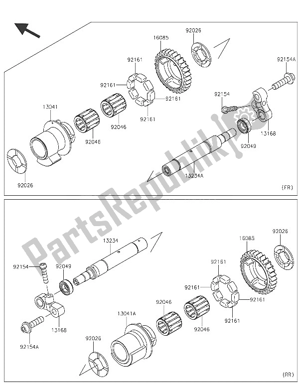 Alle onderdelen voor de Balancer van de Kawasaki Ninja H2 1000 2016