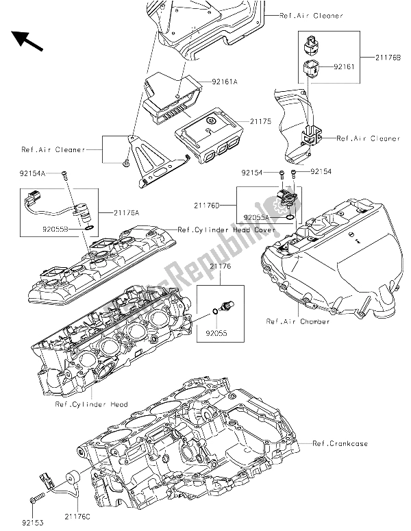Todas las partes para Inyección De Combustible de Kawasaki Ninja H2R 1000 2015