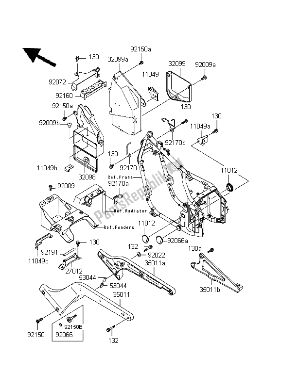 Toutes les pièces pour le Compartiment Des Piles du Kawasaki VN 800 1999