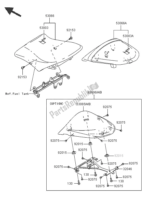 Toutes les pièces pour le Siège du Kawasaki Ninja ZX 6R 600 2005